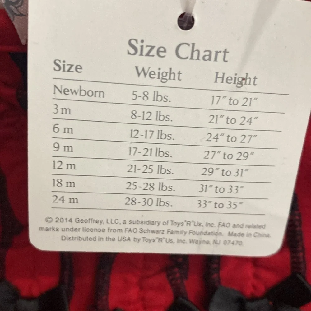 FAO baby apparel fancy dress bodysuit.  Red/black Size 3m 8-12 lbs